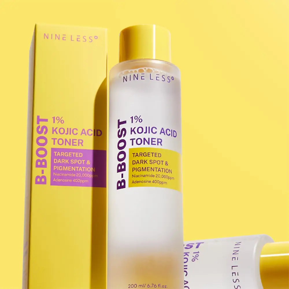 NINE LESS B-Boost Toner pentru fata 1% Acid Kojic - Luminozitate si uniformizare ten