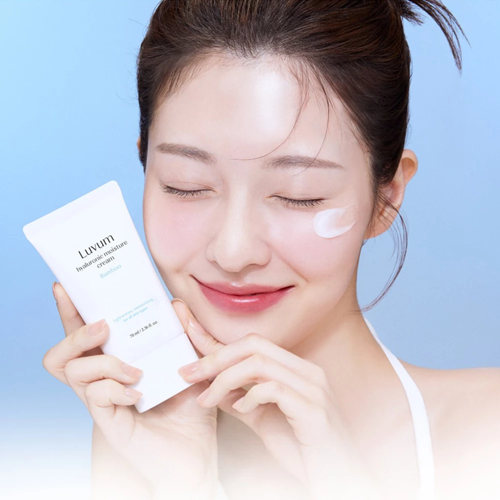 LUVUM Hyaluronic Moisture Bamboo Crema de fata cu Acid Hialuronic si Apa de Bambus - Hidrateaza, calmeaza iritatiile si sustine regenerarea celulara, 70 ml