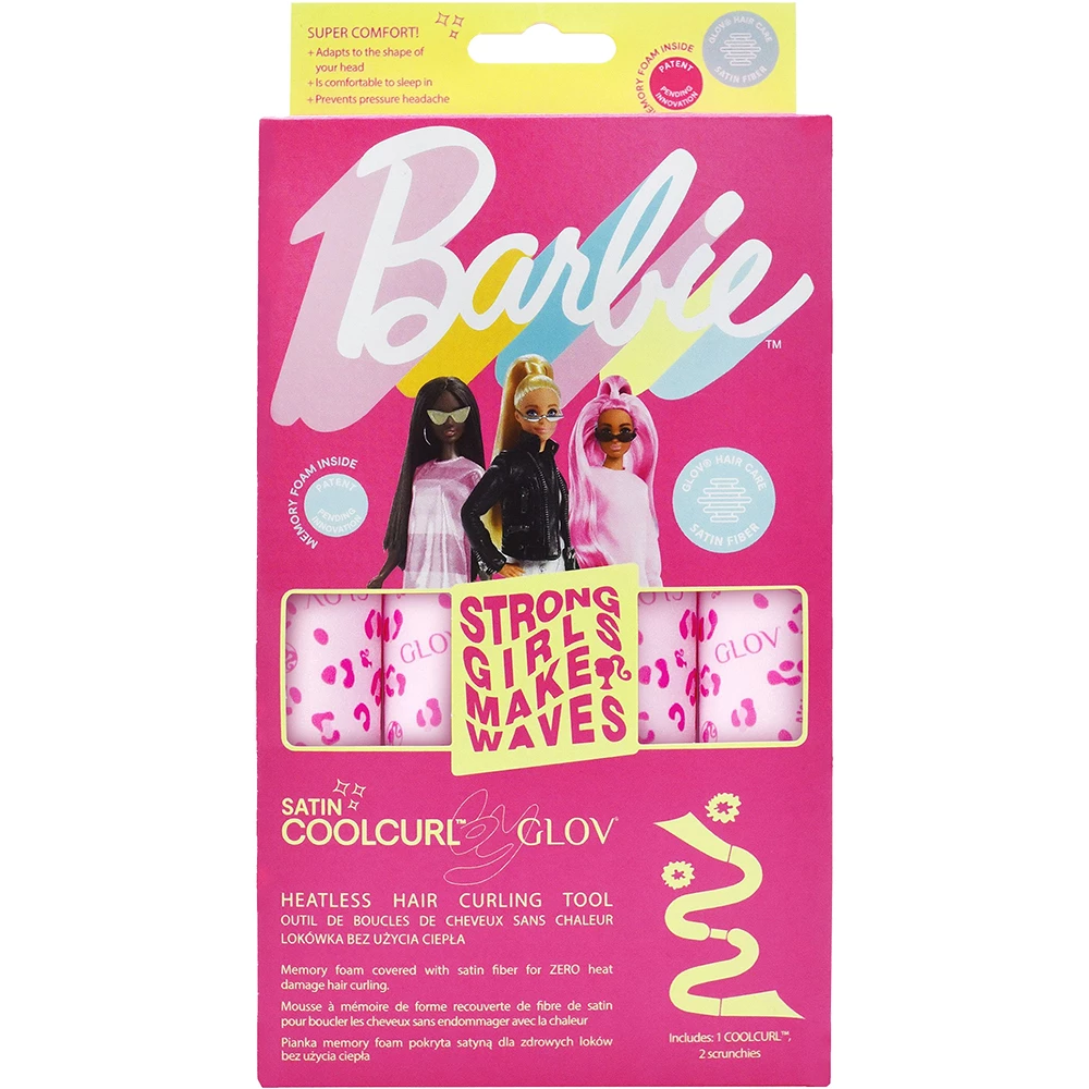 GLOV Barbie Cordeluta pentru bucle Roz - Bucle fara caldura si anti-electrizare, reutilizabila, 1 buc