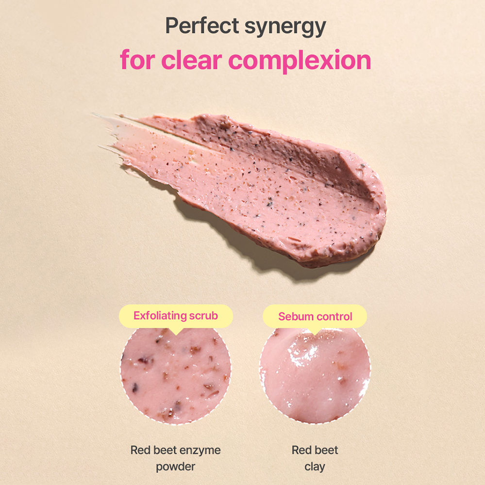 I'M FROM Beet Purifying Mask 70 gr - Masca de fata formulata cu sfecla rosie si argila, care contribuie la curatarea porilor, la controlul excesului de sebum si la indepartarea celulelor moarte