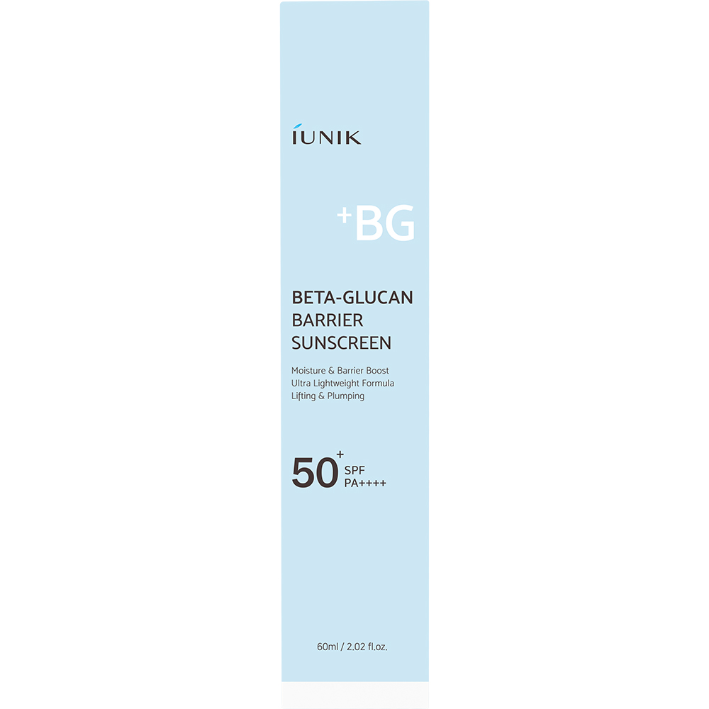 IUNIK Beta Glucan Barrier Sunscreen SPF50+ PA++++ 60 ml - Crema de fata formulata cu beta-glucan si extract de Panax Ginseng, care contribuie la protectia UV ridicata si la sustinerea barierei cutanate
