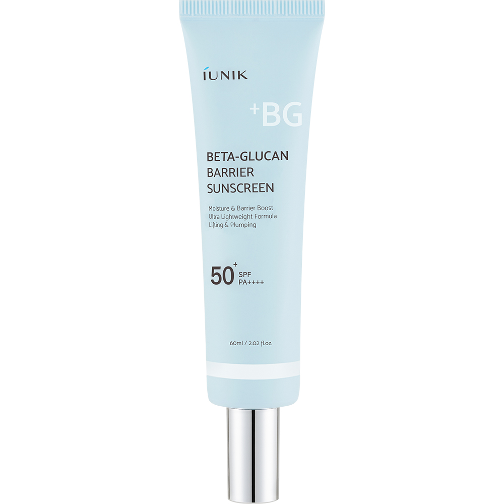 IUNIK Beta Glucan Barrier Sunscreen SPF50+ PA++++ 60 ml - Crema de fata formulata cu beta-glucan si extract de Panax Ginseng, care contribuie la protectia UV ridicata si la sustinerea barierei cutanate