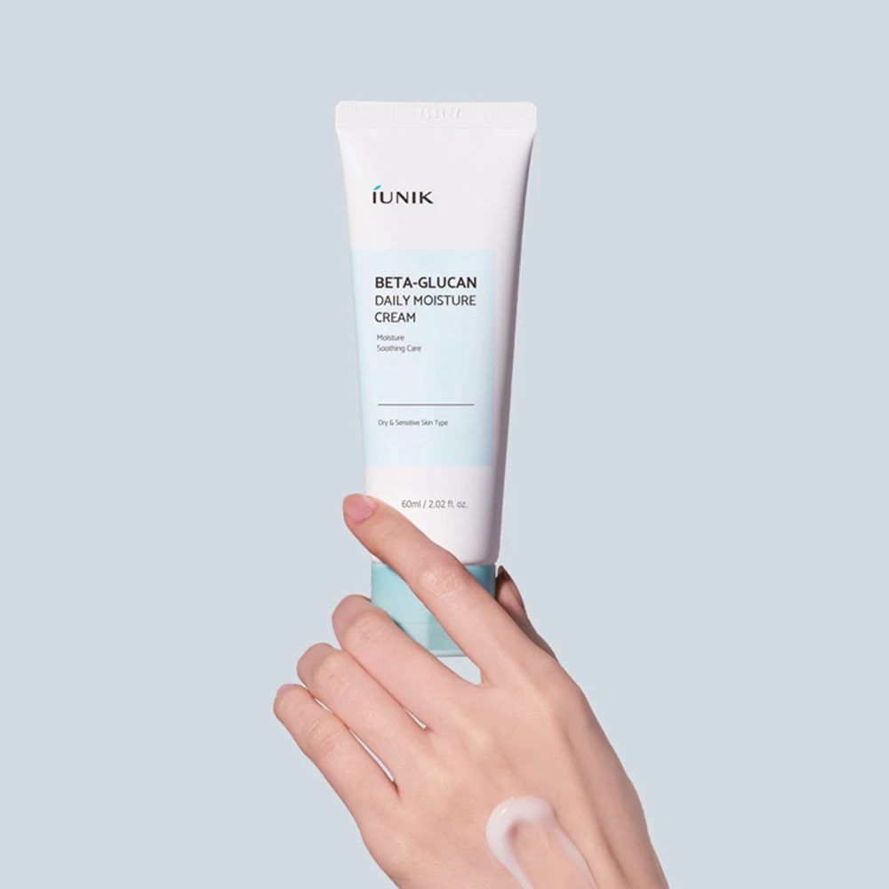IUNIK Beta Glucan Crema de fata hidratanta - Hidratare intensa si efect anti-rid cu Beta Glucan si Centella Asiatica, 60 ml