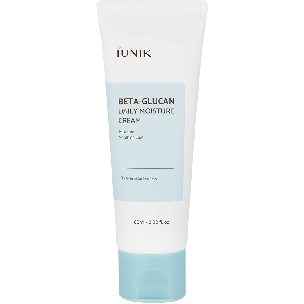 IUNIK Beta Glucan Crema de fata hidratanta - Hidratare intensa si efect anti-rid cu Beta Glucan si Centella Asiatica, 60 ml