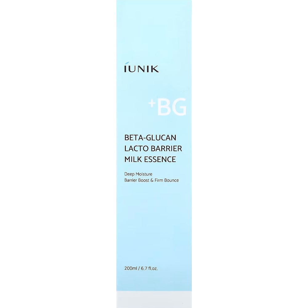 IUNIK Beta Glucan Lacto Barrier Milk 200 ml - Esenta formulata cu Lactobacillus Ferment Lysate si beta-glucan, care contribuie la hidratarea pielii si la mentinerea confortului cutanat