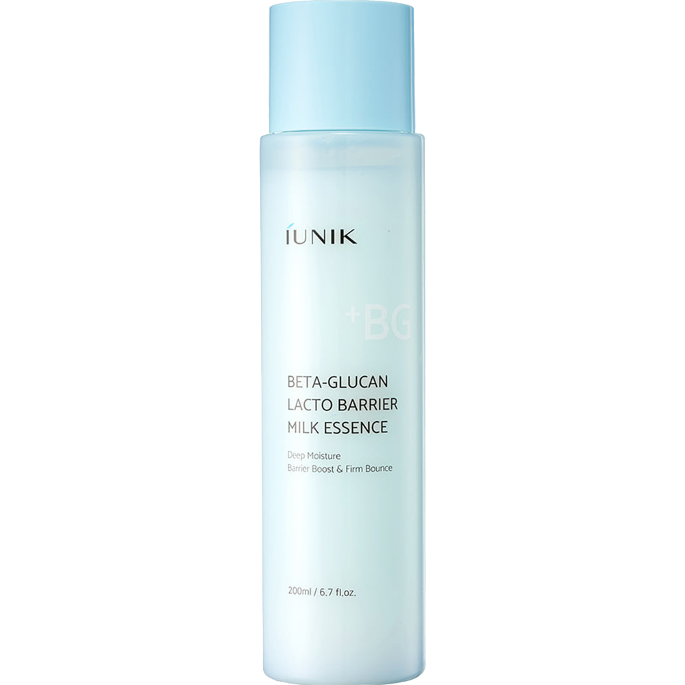 IUNIK Beta Glucan Lacto Barrier Milk 200 ml - Esenta formulata cu Lactobacillus Ferment Lysate si beta-glucan, care contribuie la hidratarea pielii si la mentinerea confortului cutanat