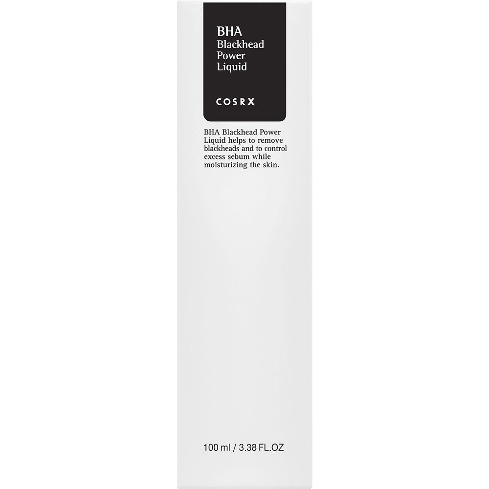 COSRX BHA Blackhead Power Liquid 100 ml - exfoliant formulat cu BHA natural si apa din scoarta de salcie, care contribuie la curatarea porilor si la mentinerea scutului de umezeala