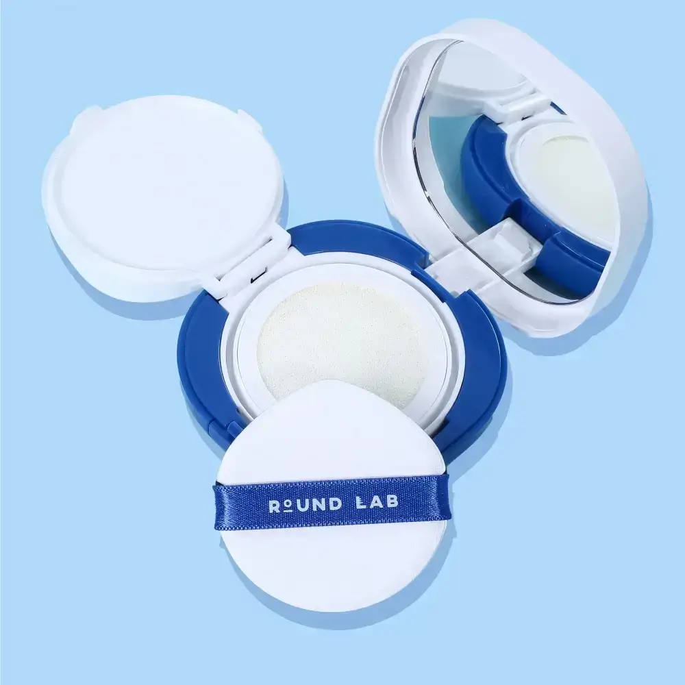 ROUND LAB Birch Juice Cushion hidratant cu protectie solara SPF 50 - hidratare intensa, natural glow si protectie UV calmanta, 15 gr