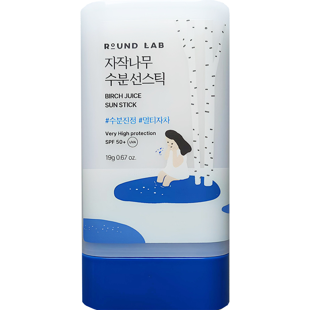ROUND LAB Birch Juice Sun Stick SPF 50+, , 19 gr - stick pentru fata formulat cu seva de mesteacan si acid hialuronic, care contribuie la mentinerea hidratarii si la protejarea pielii impotriva efectelor negative ale radiatiilor UV