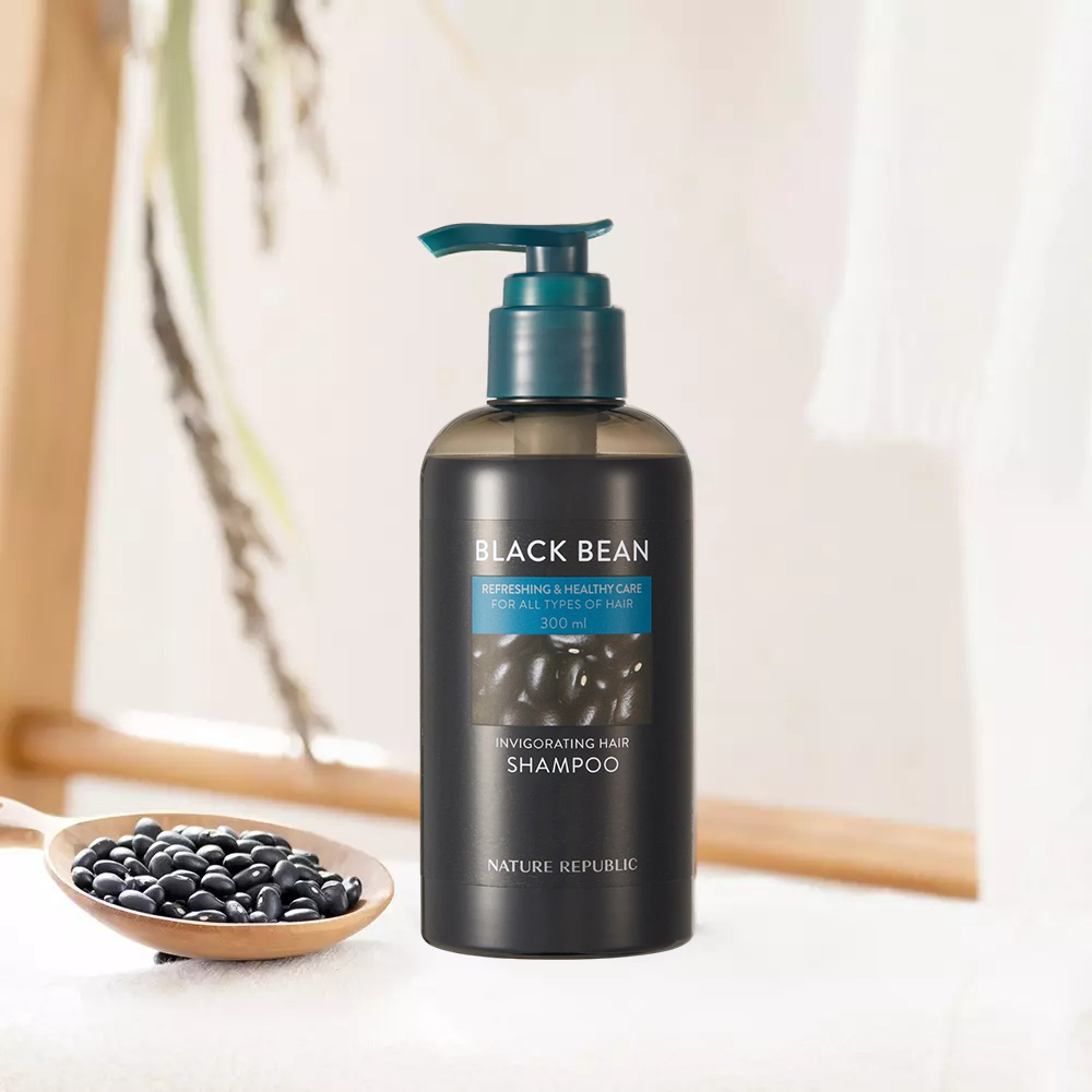 Nature Republic Black Bean Invigorating Hair Shampoo – Șampon Revigorant cu Extract de Fasole Neagră, 300 ml