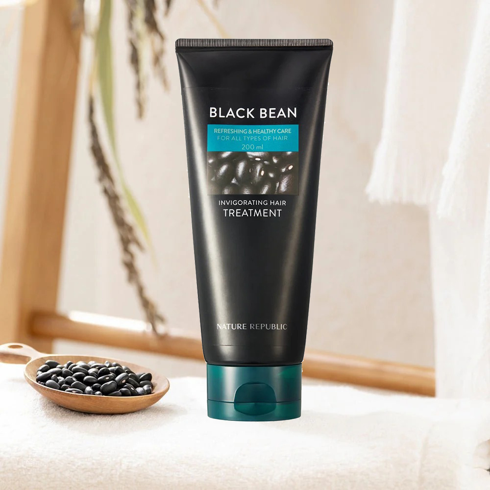 Nature Republic Black Bean Invigorating Hair Treatment – Mască Revigorantă pentru Păr, 200 ml