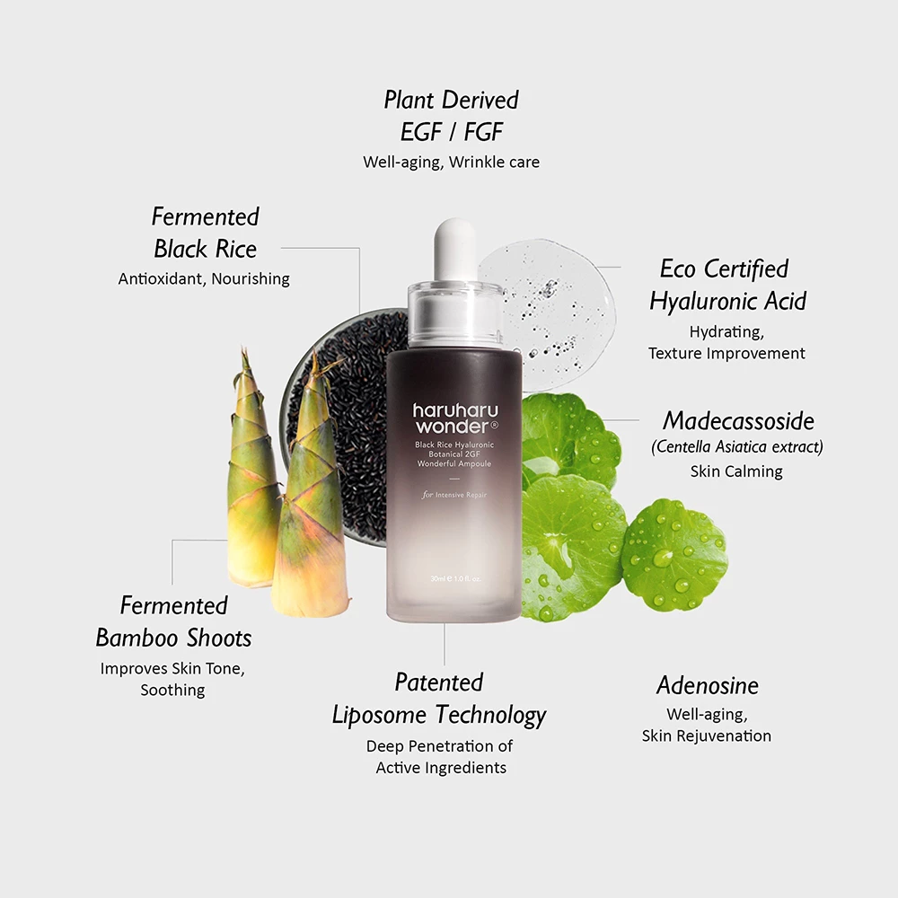 HARUHARU WONDER Black Rice Hyaluronic Botanical 2GF Wonderful Ampoule ser de fata - hidratare si regenerare, 30 ml