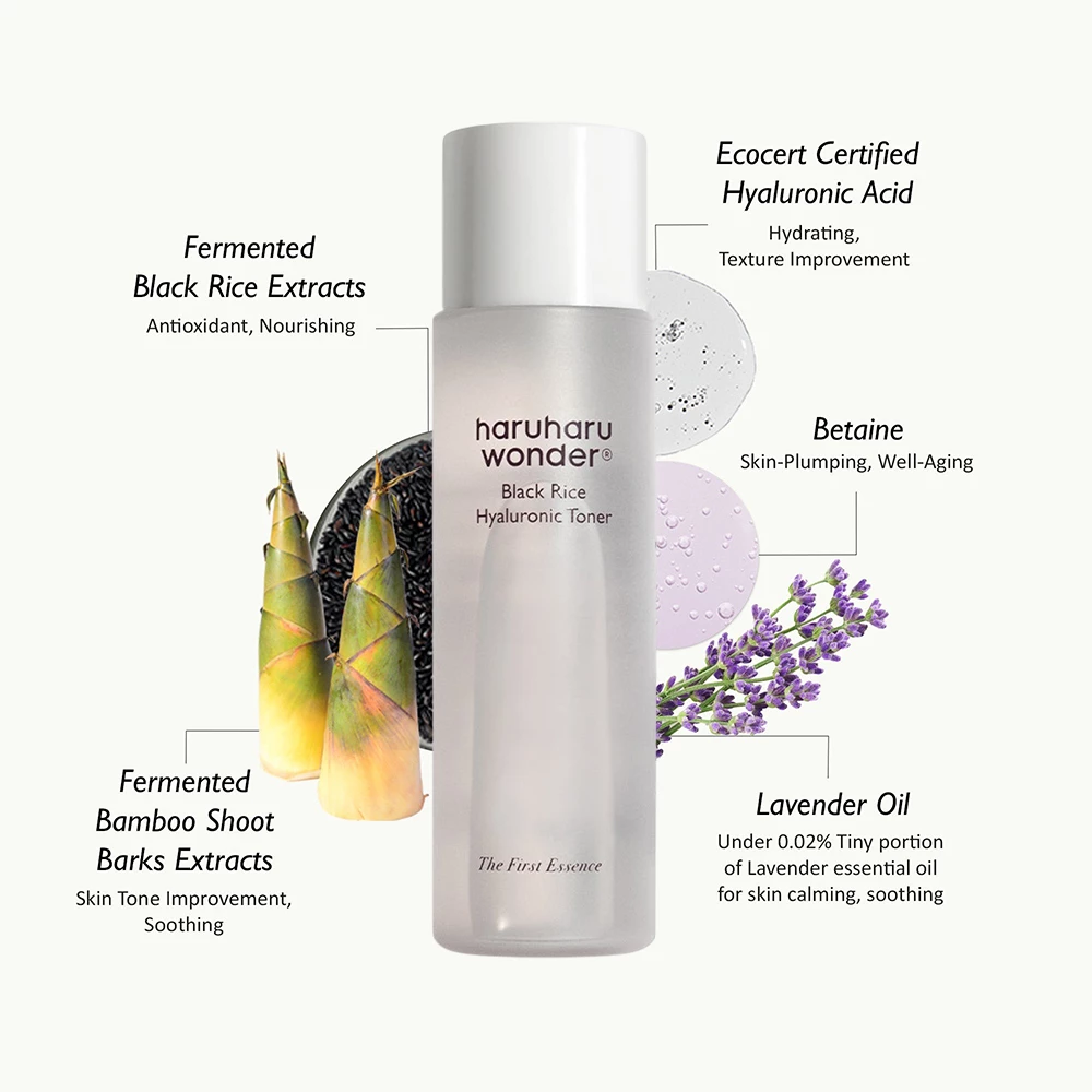 HARUHARU WONDER Black Rice Hyaluronic Toner Toner de fata - hidratare si elasticitate, 30 ml