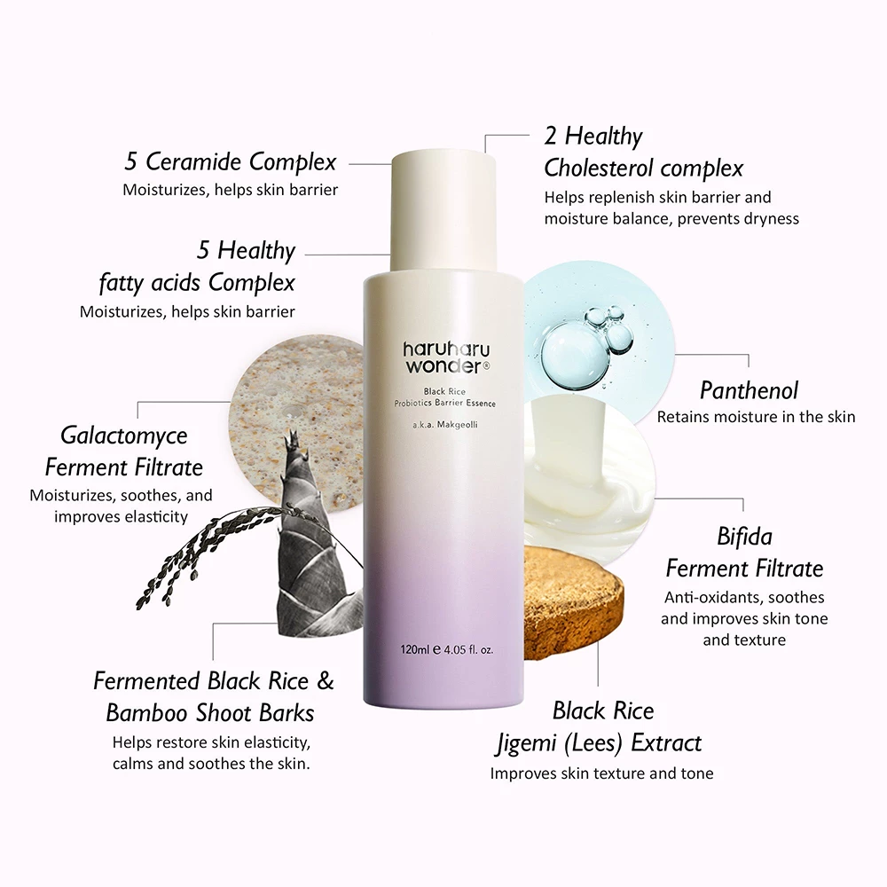 HARUHARU WONDER Black Rice Probiotics Barrier Essence esenta - protectie si elasticitate, 120 ml