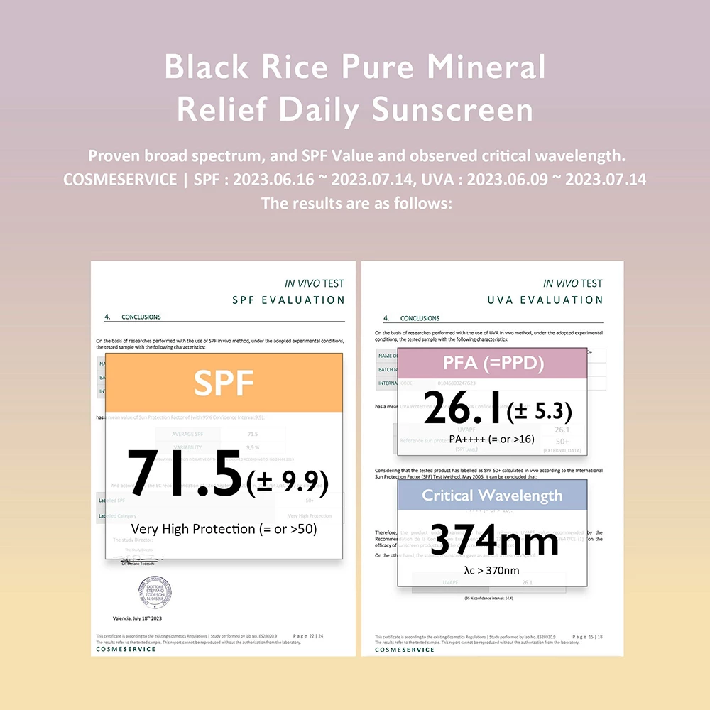 HARUHARU WONDER Black Rice Pure Mineral Relief Daily Sunscreen crema de fata - hidratare si calmare, 50 ml