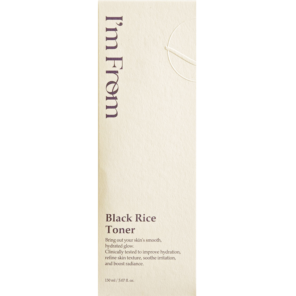 I'M FROM Black Rice Toner 150 ml - Toner de fata formulat cu apa de orez negru fermentata si acid hialuronic, care contribuie la hidratarea si calmarea pielii si la metinerea luminozitatii