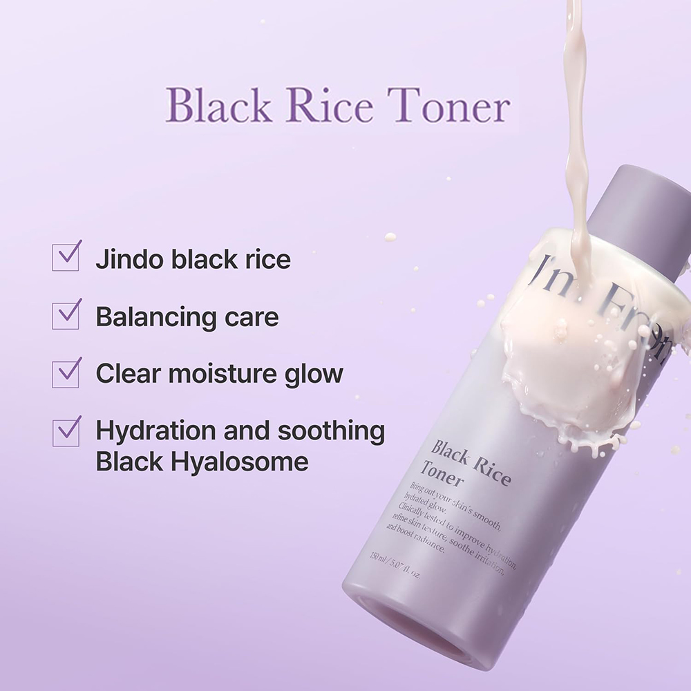 I'M FROM Black Rice Toner 150 ml - Toner de fata formulat cu apa de orez negru fermentata si acid hialuronic, care contribuie la hidratarea si calmarea pielii si la metinerea luminozitatii