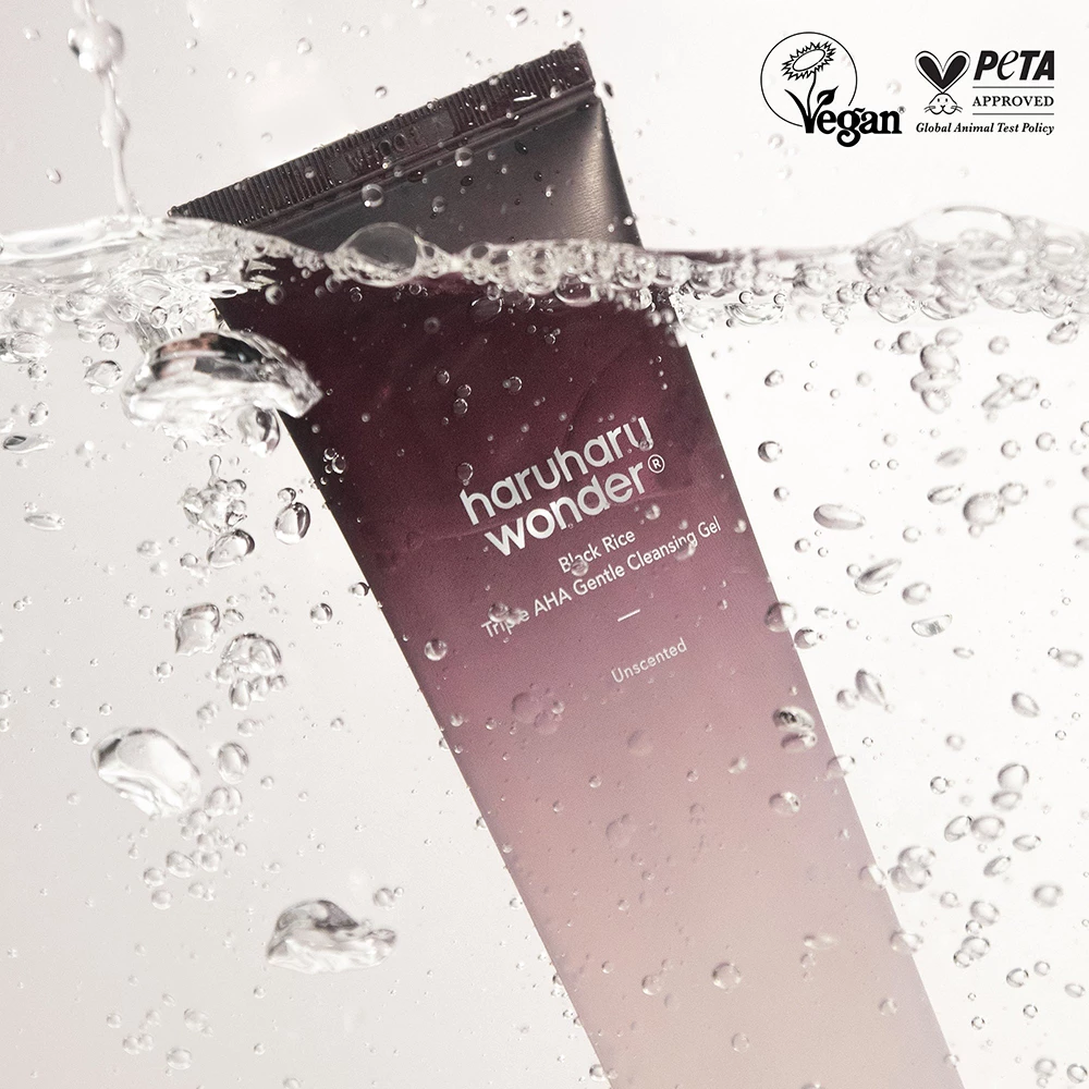 HARUHARU WONDER Black Rice Triple AHA Gentle Cleansing Gel Gel de curatare - exfoliere si luminozitate, 100 ml