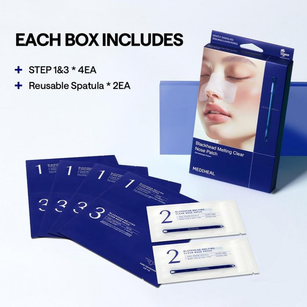 Blackhead Melting Clear Nose Patch Set in 3 pasi pentru curatarea porilor si indepartarea punctelor negre