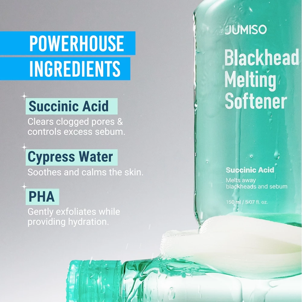 JUMISO Blackhead Melting Softener Special Kit Lotiune de fata pentru puncte negre - Curatare profunda si reducerea porilor dilatati, 150 ml