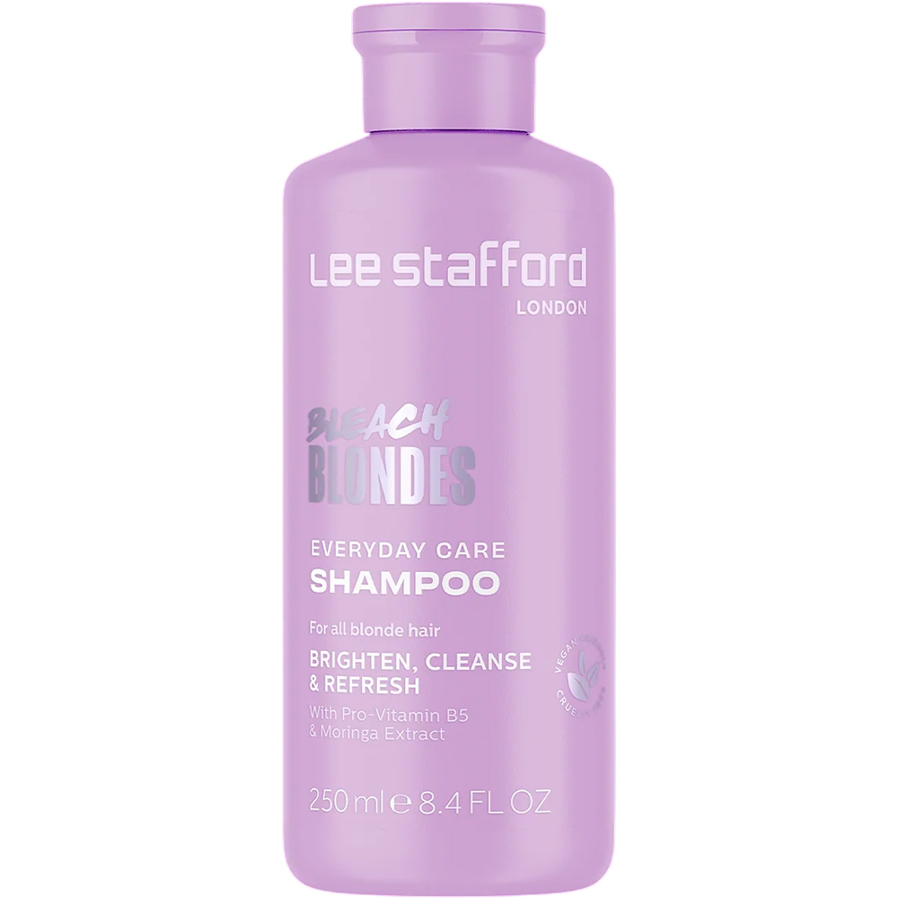 LEE STAFFORD Bleach Blondes Everyday Care, 250 ml - sampon formulat cu extract de musetel si provitamina B5 (pantenol), care contribuie la curatarea scalpului si lungimilor si la metinerea unui ton rece al parului blond natural sau decolorat