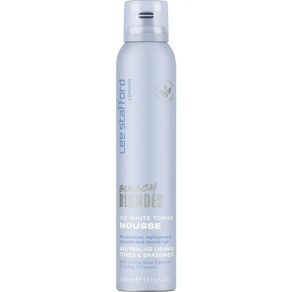 LEE STAFFORD Bleach Blondes Spuma de Par Nuantatoare Ice White - Neutralizare Tonuri Portocalii si Protectie UV, 200 ml