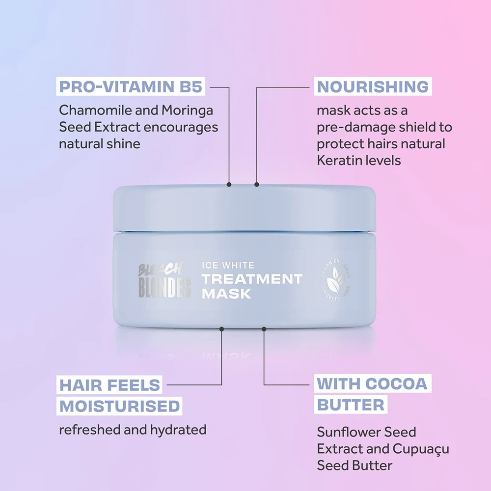 Bleach Blondes Ice White Toning Treatment Mask Masca de Par pentru par blond si decolorat 200 ml