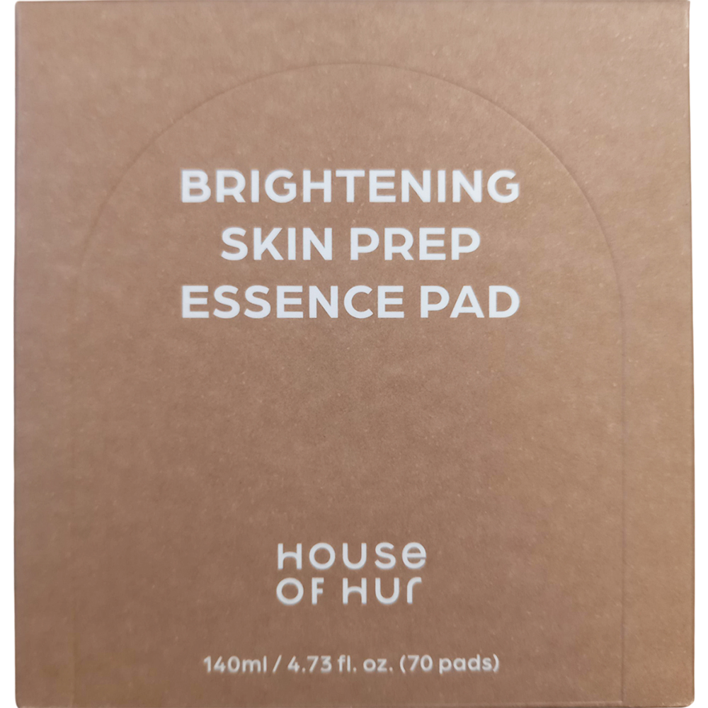 HOUSE OF HUR Brightening Skin Prep Essence Pad - toner de fata formulat cu extract de orez si niacinamida, care contribuie la exfolierea delicata, hidratarea pielii si la mentinerea aspectului uniform - 70 buc