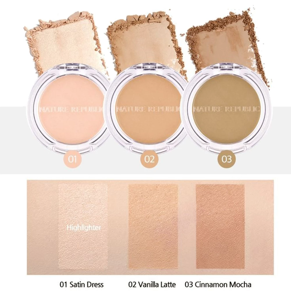 NATURE REPUBLIC By Flower Contouring Pudra de obraz contur 01 Satin Dress - Textura matasoasa si pigmentare versatila, aspect natural si radiant, 9g