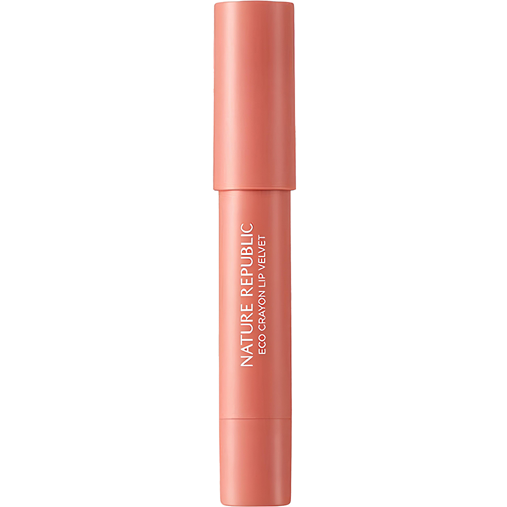 Nature Republic By Flower Eco Crayon Lip Velvet 01 Angel Blush – Ruj Creion Velvet, 5 g | K-beauty