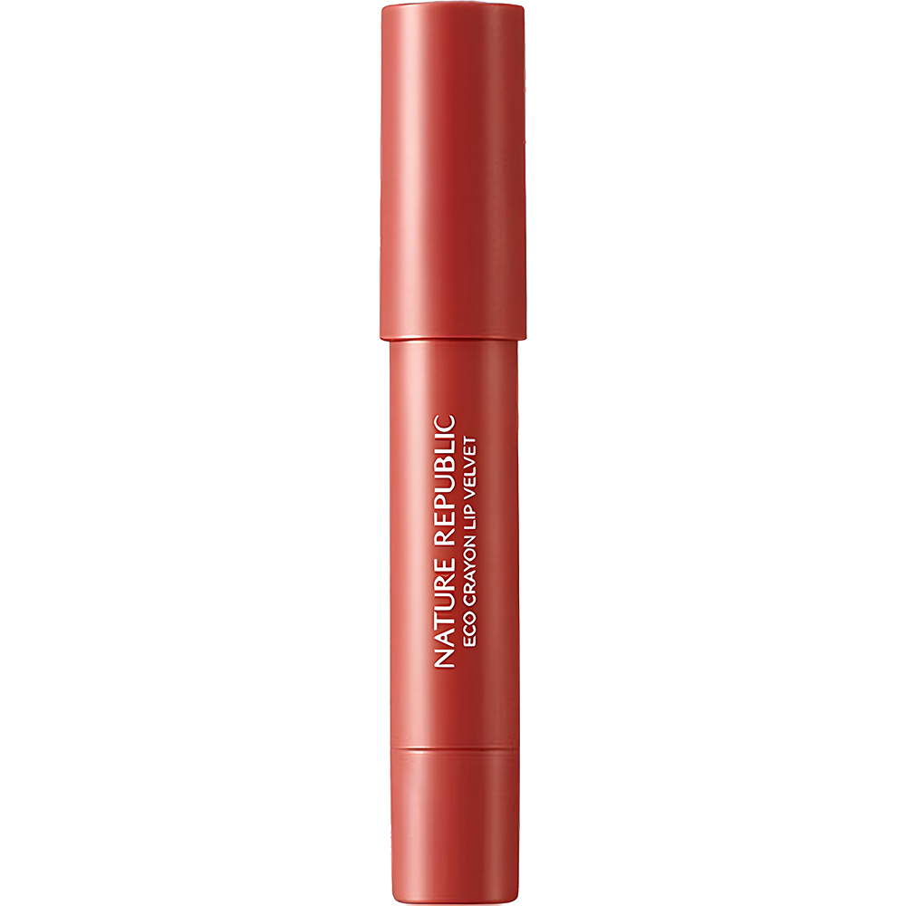 Nature Republic By Flower Eco Crayon Lip Velvet 04 Chilli Red – Ruj Creion Velvet, 5 g | K-beauty