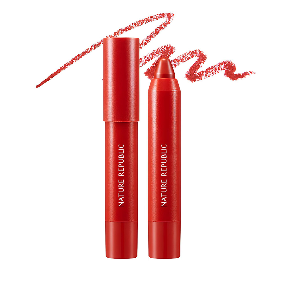 By Flower Eco Crayon Lip Velvet 04 Chilli Red Ruj creion