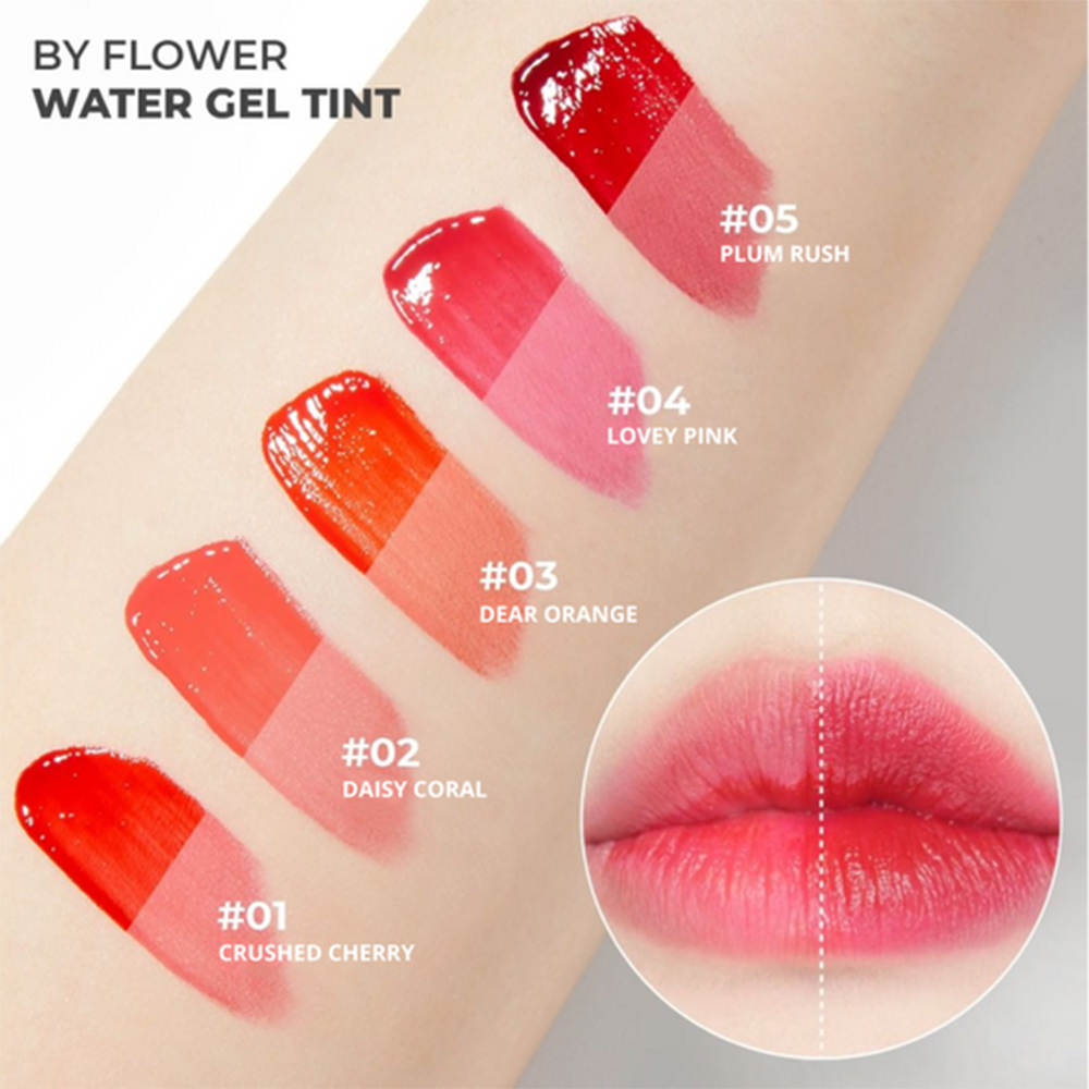 By Flower Water Gel Tint 01 Crushed Cherry Nuantator pentru buze