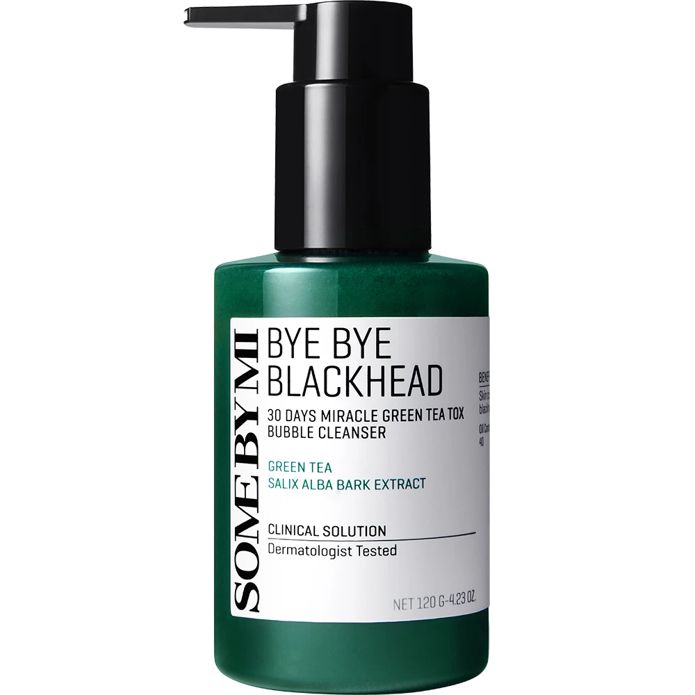 SOME BY MI Bye Bye Blackhead 30 Days Miracle Green Tea Tox Bubble Cleanser – Spuma pentru curatare profunda si detoxifiere cu ceai verde 120 gr