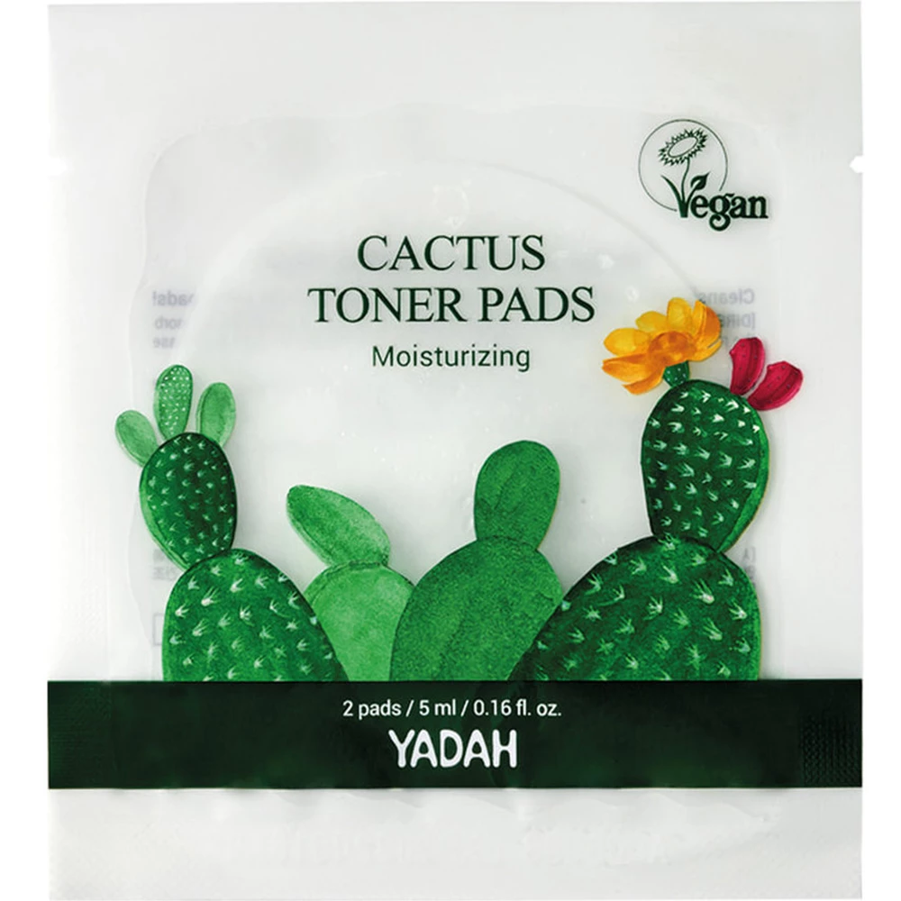YADAH Cactus Toner Dischete Exfoliante x10 - Hidratare si Exfoliere Intensa cu Extract de Cactus, 2 dischete x10