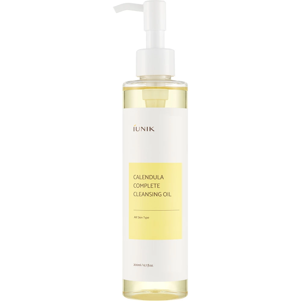 IUNIK Calendula Complete Ulei de Curatare cu Extract de Calendula - Demachiant Hidratant pentru Curatare Profunda si Calmarea Tenului, 200 ml