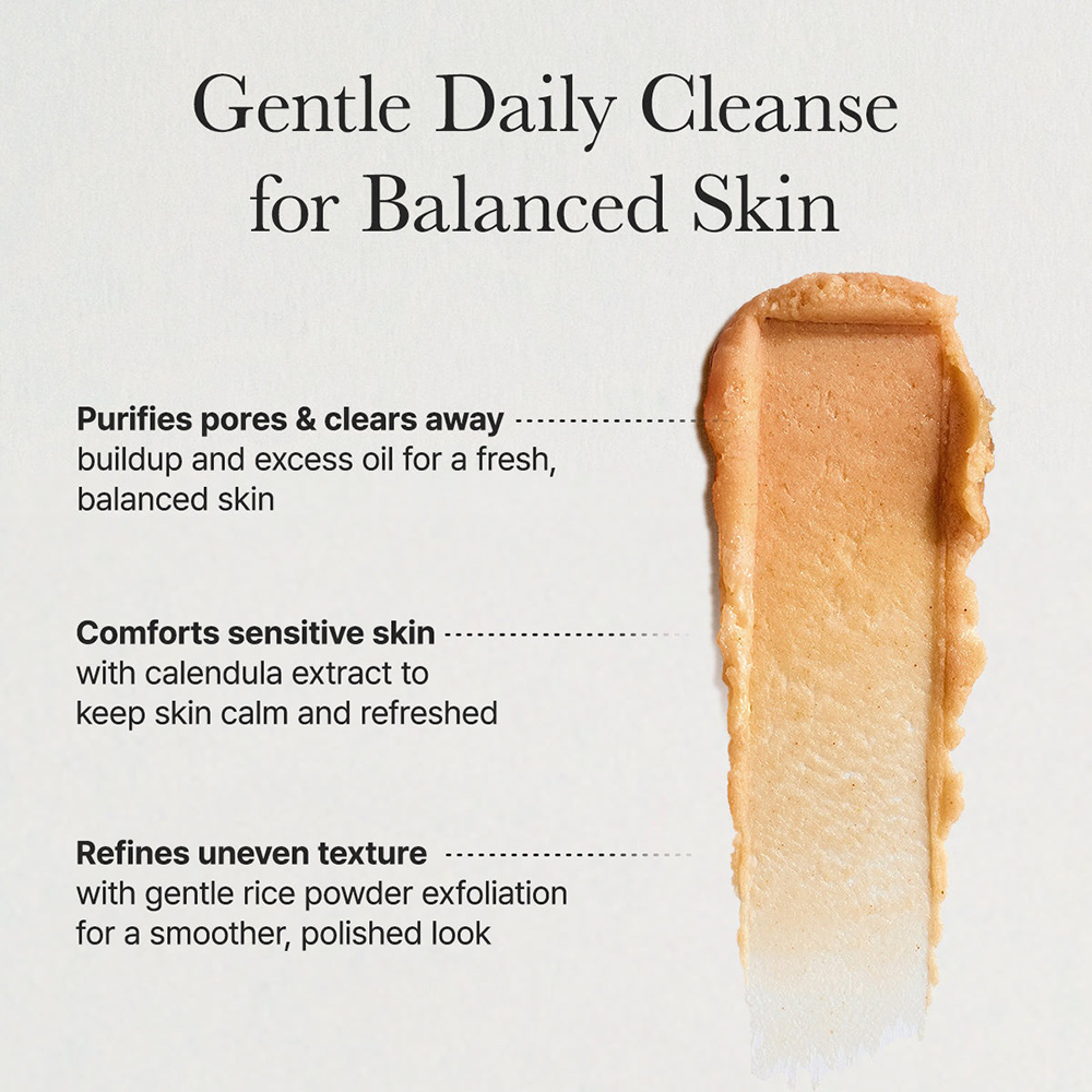 ARENCIA Calendula Rice Mochi Cleanser, 120 gr - balsam de curatare formulat cu extract de calendula si pudra de orez, care contribuie la curatarea zilnica a tenului sensibil, uscat sau cu textura neuniforma si la metinerea confortului dupa clatire