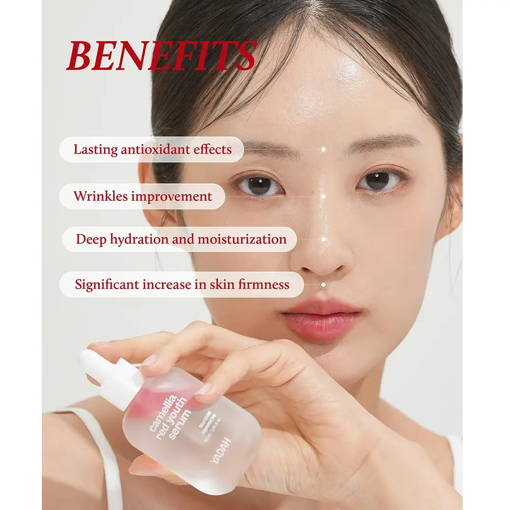 YADAH Camellia Red Ser bifazic pentru fata Red Youth - Hidratare intensa si efect antioxidant, 30 ml