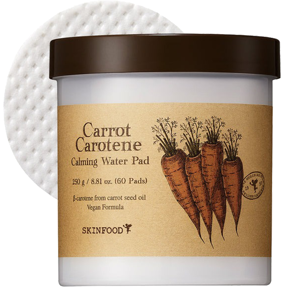 Dischete calmante Skinfood Carrot Carotene - Hidratare și calmare cu extract de morcov, 60 buc