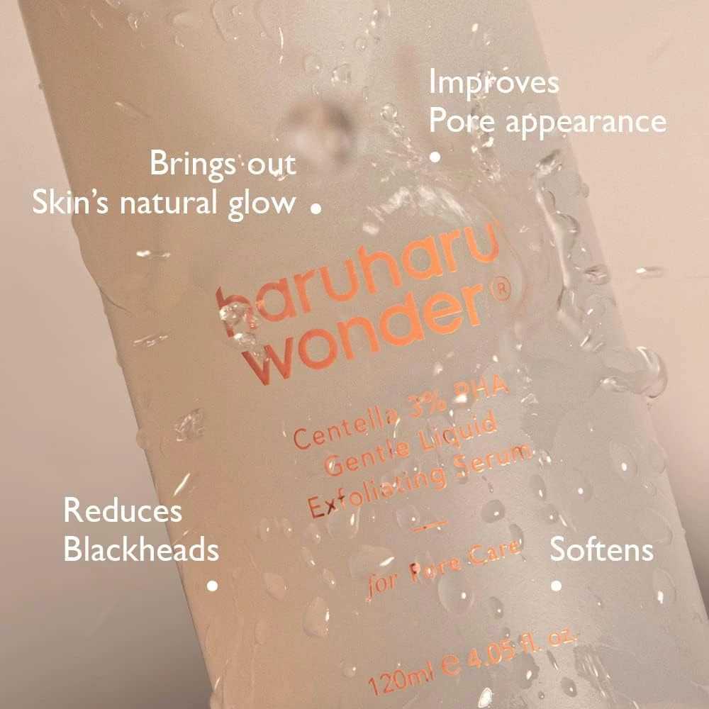 HARUHARU WONDER Centella 3% PHA Gentle Liquid Exfoliating Serum ser de fata - luminozitate si hidratare, 120 ml