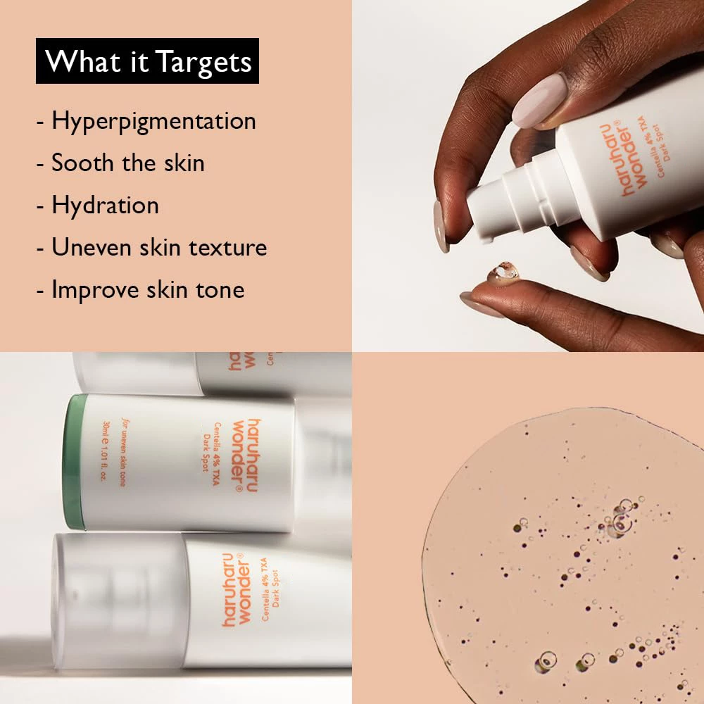 HARUHARU WONDER Centella 4% TXA Dark Spot Go Away Serum ser de fata - luminozitate si calmare, 30 ml