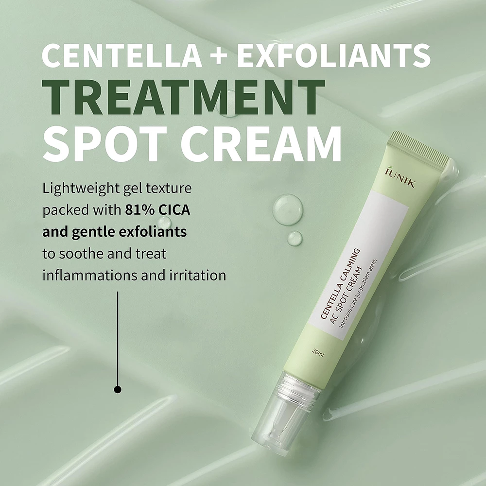 IUNIK Centella Calmin Crema-tratament pentru fata AC Intensive - Calmare si Tratare Acnee, 20 ml