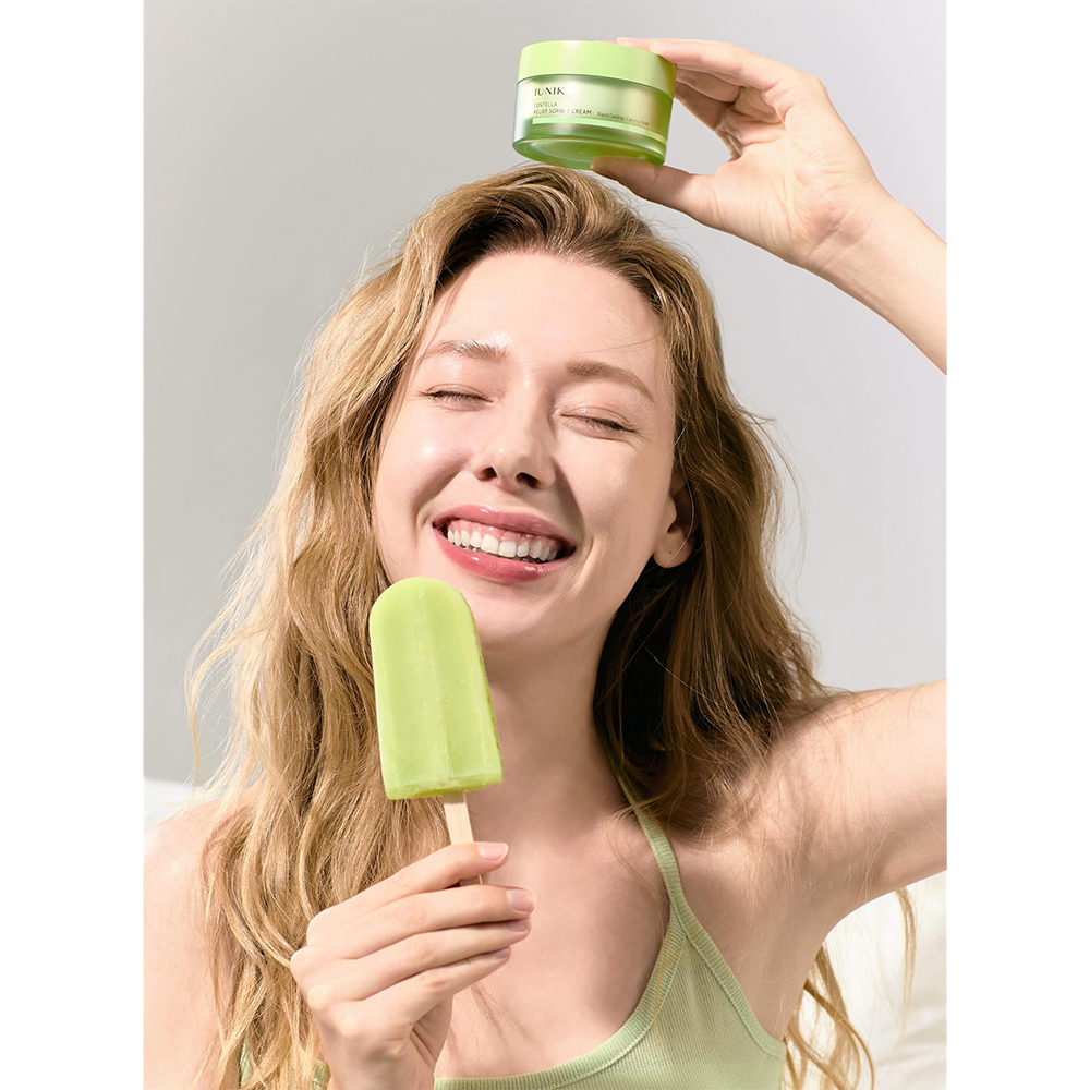 IUNIK Centella Relief Sorbet Cream, 50 ml - Crema de fata formulata cu Centella Asiatica si niacinamida, care contribuie la calmarea pielii si la mentinerea hidratarii fara senzatie grasa