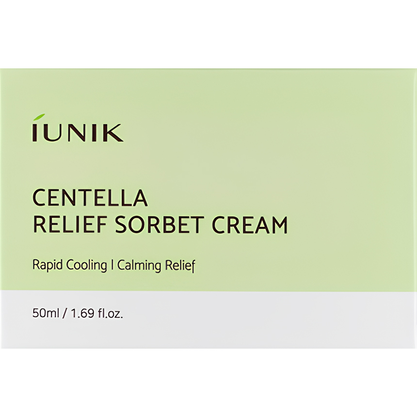 IUNIK Centella Relief Sorbet Cream, 50 ml - Crema de fata formulata cu Centella Asiatica si niacinamida, care contribuie la calmarea pielii si la mentinerea hidratarii fara senzatie grasa