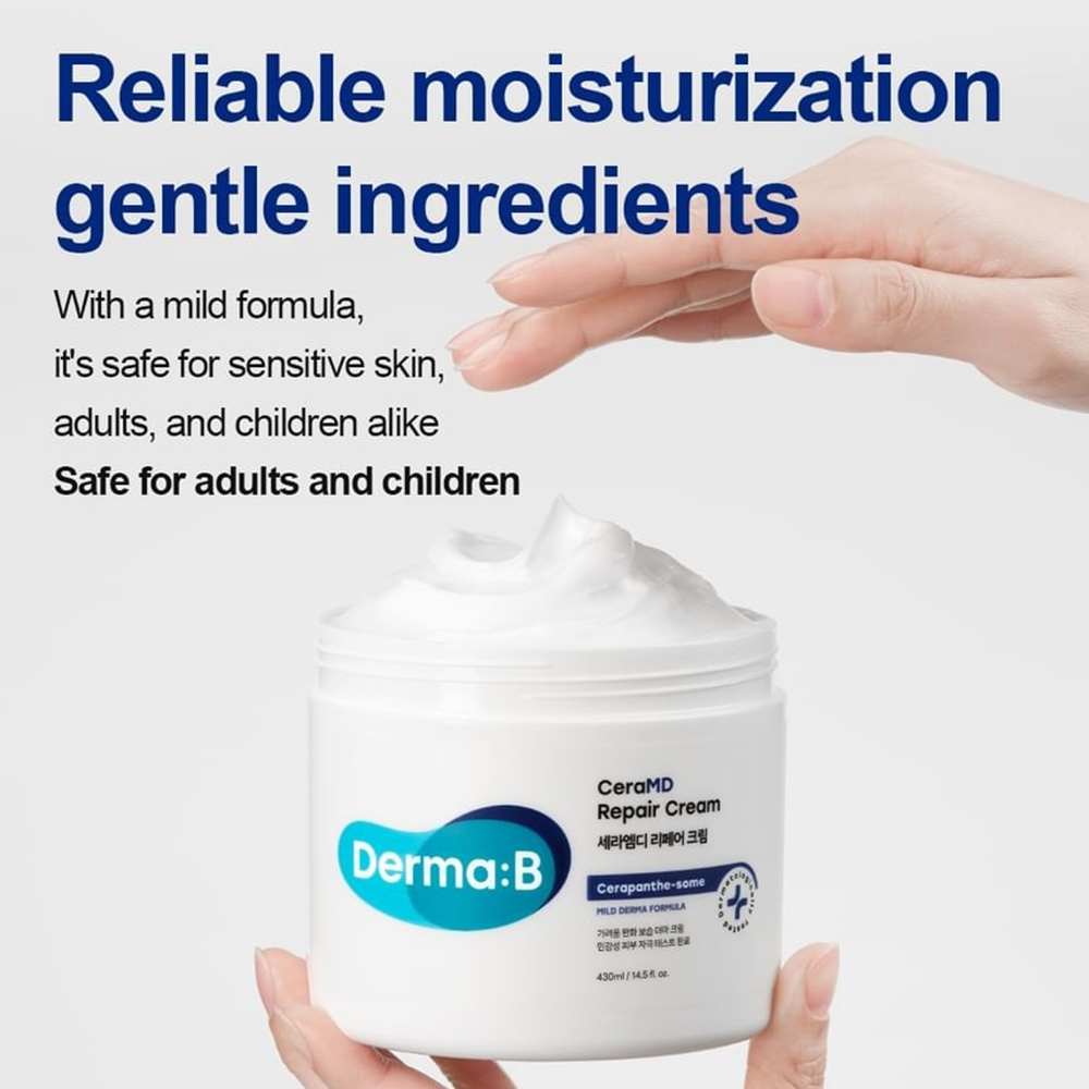 DERMA:B CeraMD Repair Cream - crema de corp formulata cu agenti hidratanti si ingrediente calmante, care contribuie la calmarea senzatiei de disconfort si mancarime si la mentinerea confortului cutanat - 430 ml