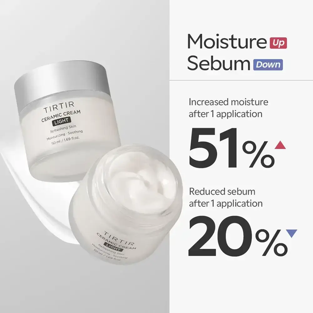 TIRTIR Ceramic Cream Light Crema pentru fata Light - Hidratare Profunda si Control Sebum, 50 ml