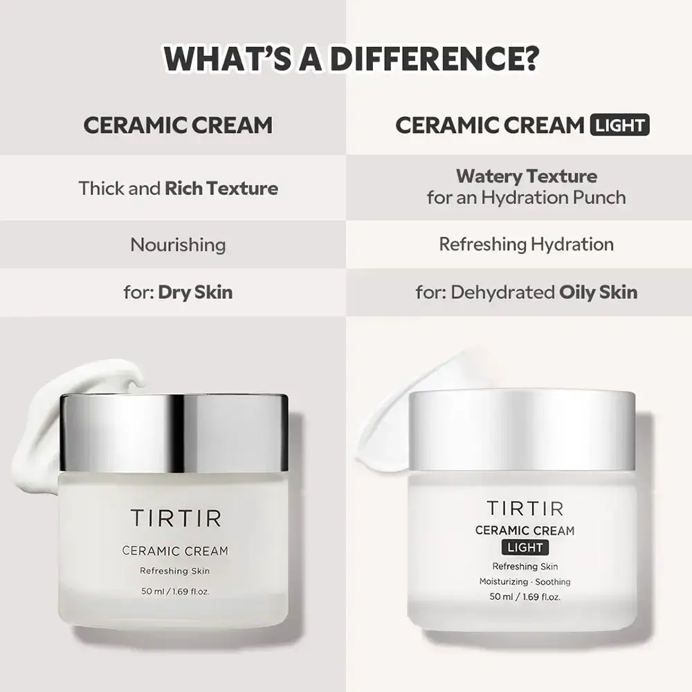 TIRTIR Ceramic Cream Light Crema pentru fata Light - Hidratare Profunda si Control Sebum, 50 ml