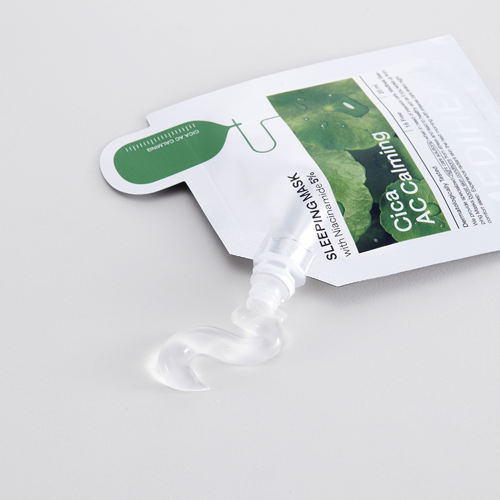 MEDIHEAL Cica AC Calming Sleeping Mask, 20 ml - Masca de fata formulata cu Centella Asiatica si niacinamida, care contribuie la calmarea pielii iritate si la sustinerea hidratarii pe timpul somnului