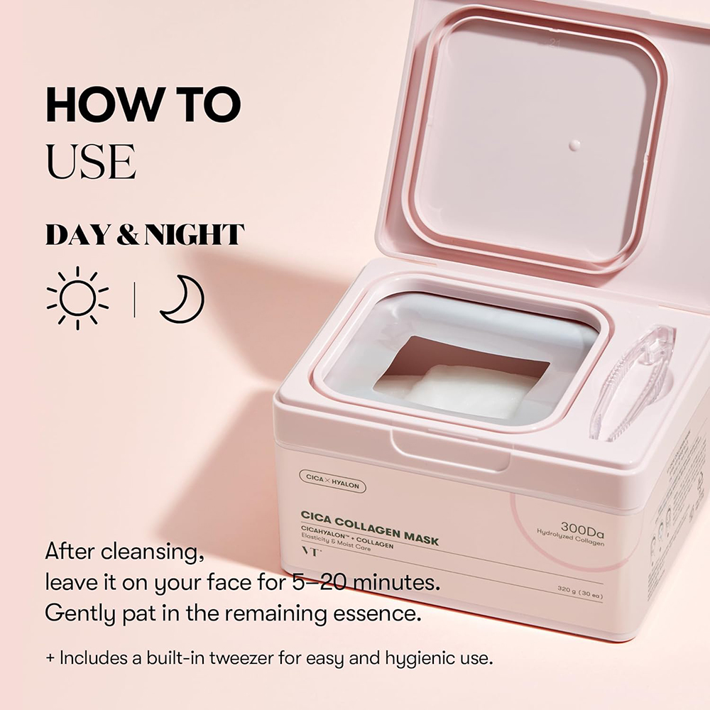 VT COSMETICS Cica Collagen Facial Sheet Mask set - hidratare si elasticitate, 30 buc