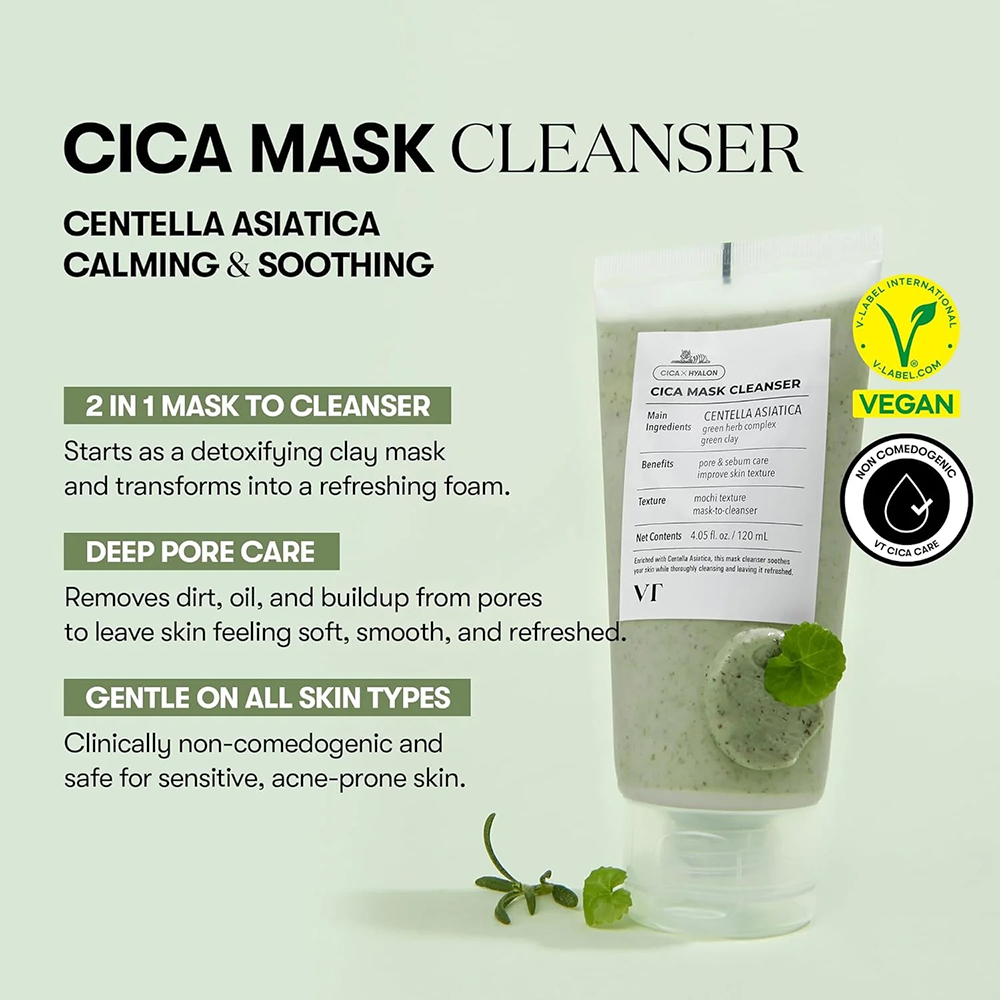 VT COSMETICS Cica Mask Cleanser - gel de curatare - 120 ml